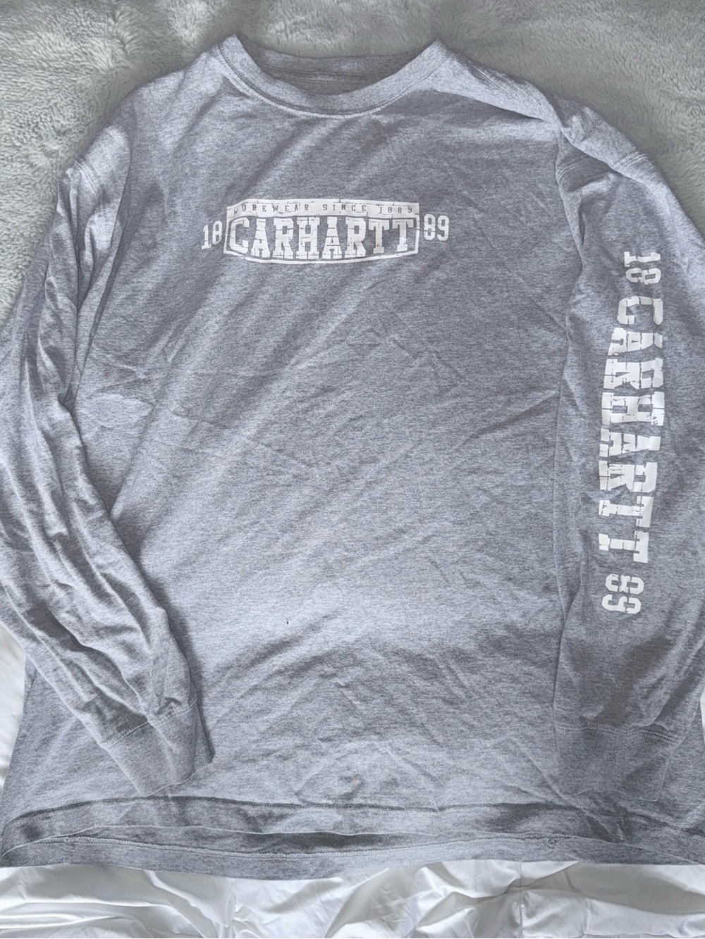 Carhartt Light Gray Long Sleeve Logo Shirt